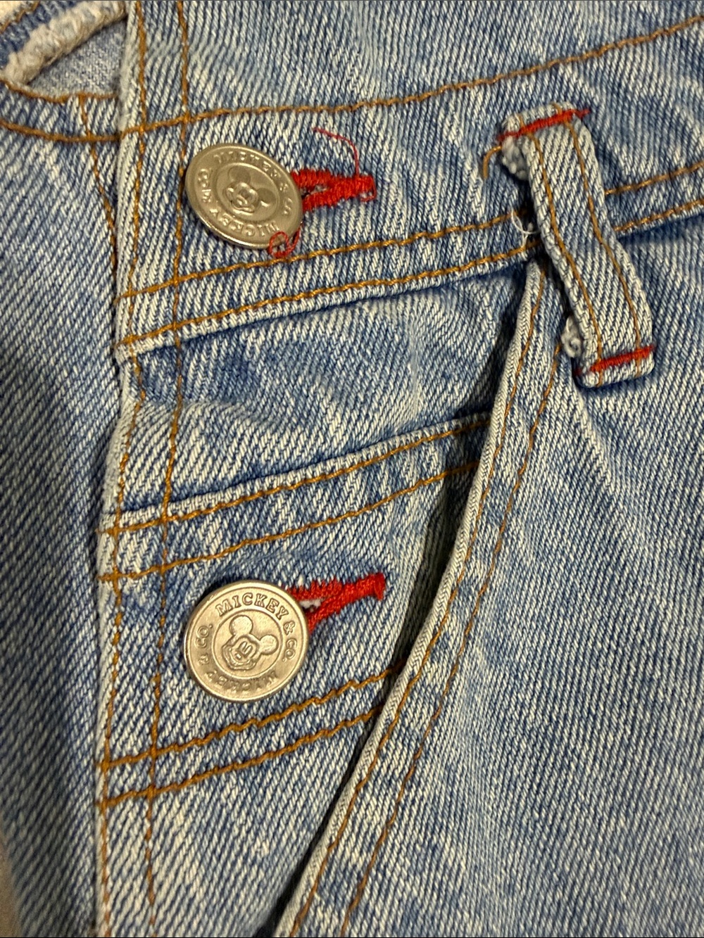 Vintage 90s Disney Mickey & Co. Classic Denim Shortalls / Overalls - Picture 7 of 10
